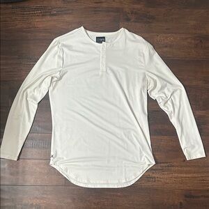 Cuts Cream Button-Up Henley